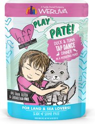 BFF Play Pate Lovers Duck & Tuna Tap Dance Wet Cat Food, 3-oz pouch, pack of 12