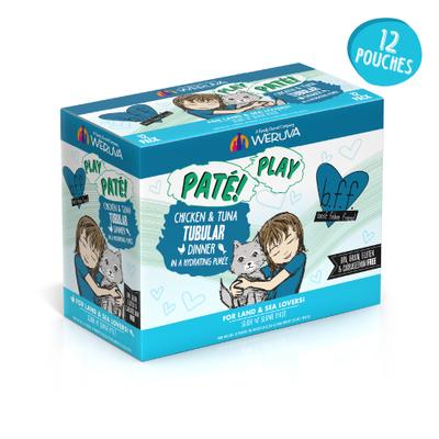 Show full view: BFF Play Pate Lovers Chicken & Tuna Tubular Wet Cat Food, 3-oz pouch, pack of 12 slide 4 of 12