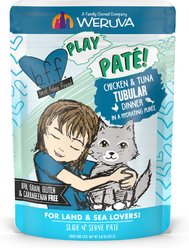 BFF Play Pate Lovers Chicken & Tuna Tubular Wet Cat Food, 3-oz pouch, pack of 12