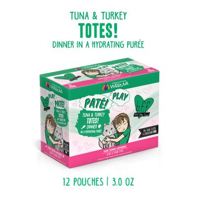 Show full view: BFF Play Pate Lovers Tuna & Turkey Totes Wet Cat Food, 3-oz pouch, pack of 12 slide 3 of 13