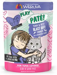 BFF Play Pate Lovers Tuna & Beef Blast Off Wet Cat Food, 3-oz pouch, pack of 12