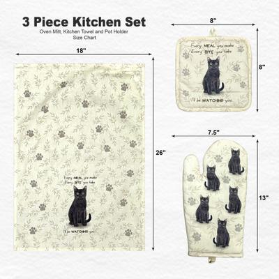 Show full view: E&S PETS Black Cat 3-Piece Cooking Set slide 4 of 5