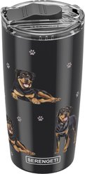 E&S PETS Rottweiler Lovers Insulated Stainless Steel Travel Mug, 20-oz, Black