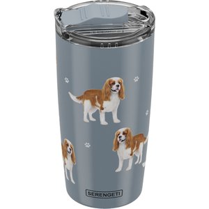 E&S PETS King Charles Cavalier Lovers Insulated Stainless Steel Travel Mug, 20-oz, Light Blue
