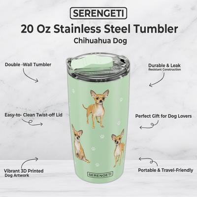 Show full view: E&S PETS Chihuahua Lovers Insulated Stainless Steel Travel Mug, 20-oz, Teal slide 2 of 5