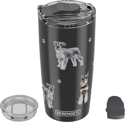 Show full view: E&S PETS Schnauzer Lovers Insulated Stainless Steel Travel Mug, 20-oz, Black slide 4 of 5