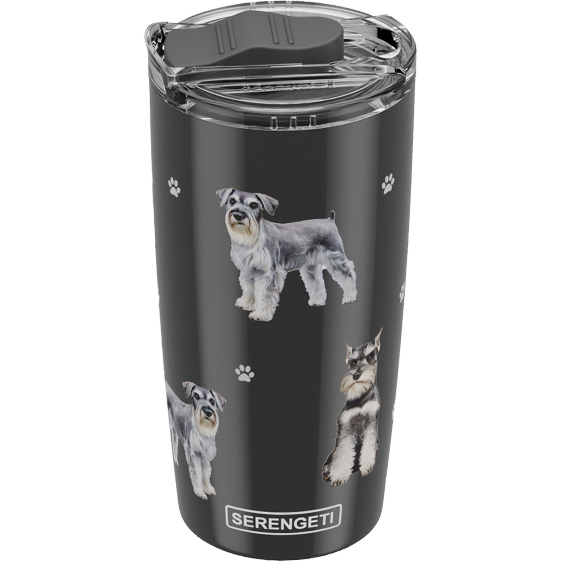 E&S PETS Schnauzer Lovers Insulated Stainless Steel Travel Mug, 20-oz, Black