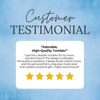 Show full view: E&S PETS Golden Retriever Stainless Steel Tumbler, 40-oz, Blue slide 5 of 5