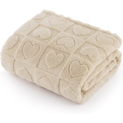 Bedsure Washable Fleece Dog & Cat Blanket, White Heart, Medium