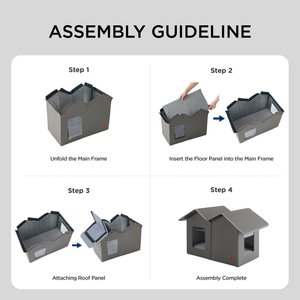 Bedsure Outdoor Extra Wide Unheated Cat House, Grey, 22.5x12.5x13.25inches