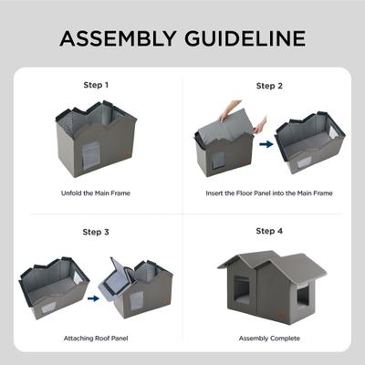 Show full view: Bedsure Outdoor Extra Wide Unheated Cat House, Grey, 22.5x12.5x13.25inches slide 8 of 10