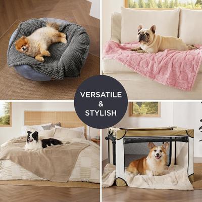 Show full view: Bedsure Washable Fleece Dog & Cat Blanket, Pink Heart, Large slide 4 of 10