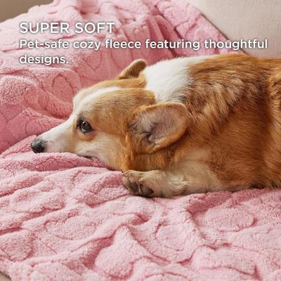 Show full view: Bedsure Washable Fleece Dog & Cat Blanket, Pink Heart, Large slide 3 of 10