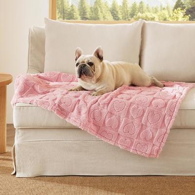 Show full view: Bedsure Washable Fleece Dog & Cat Blanket, Pink Heart, Medium slide 9 of 11