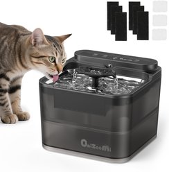 ONIZOOMI Smart Stainless Steel Bowl Automatic Cat & Dog Water Fountain, Black, 12-Cup