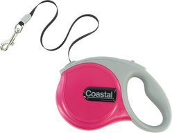 Power Walker Retractable Dog Leash, Pink, 16-ft long, 1/2-in wide, Large