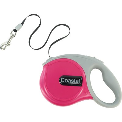 Power Walker Power Walker Retractable Dog Leash, Pink, 16-ft long, 1/2-in wide, Large