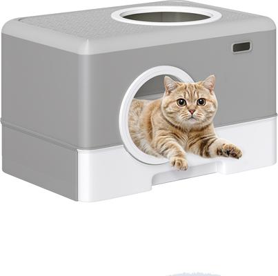 Show full view: Wooflex Enclosed Cat Litter Box with Lid Cover & Litter Scoop, Large: 20 x 15 x 15-in slide 8 of 9