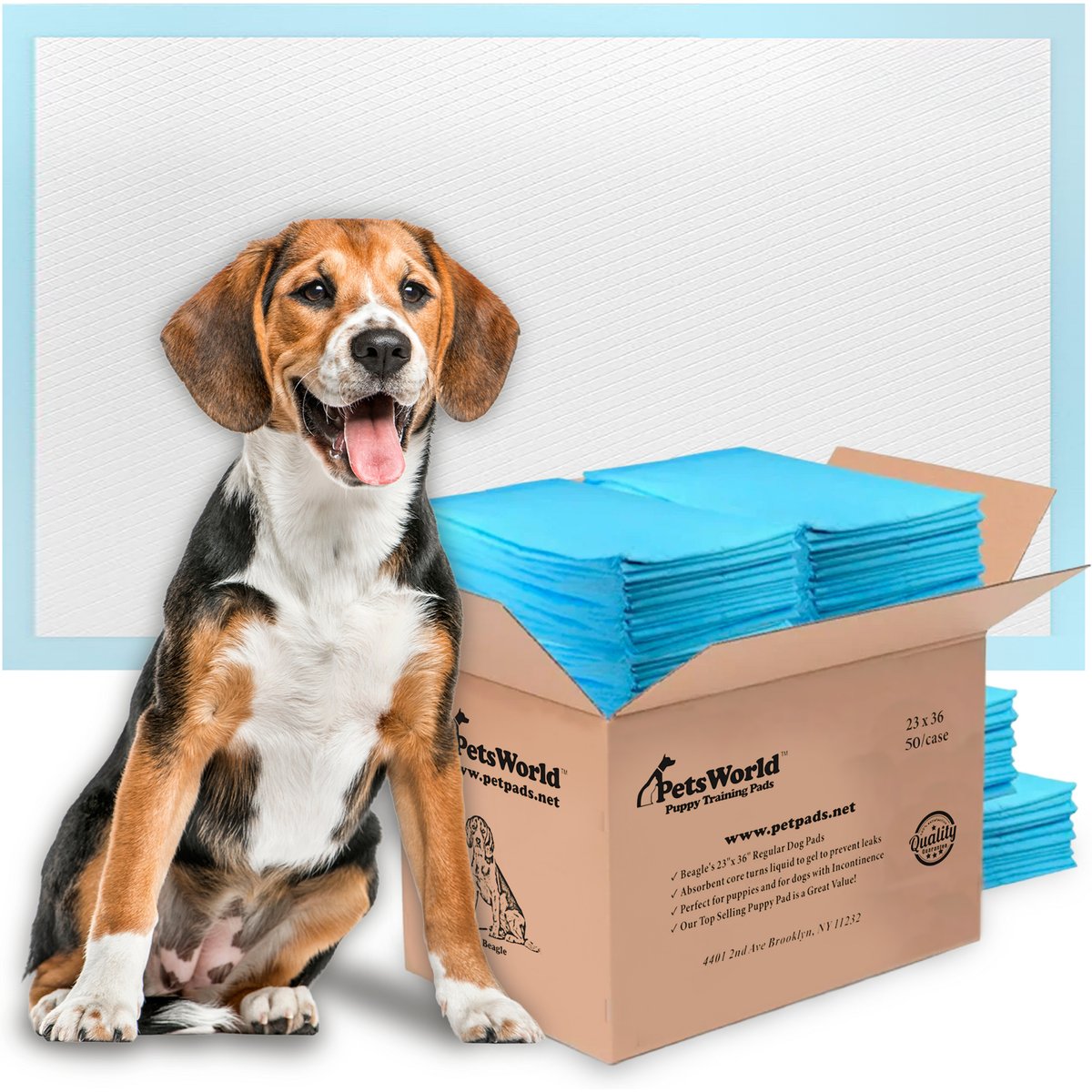 PetsWorld Economy Value Puppy Training & Potty Pads, Unscented, 23 x 36-in, 50 count