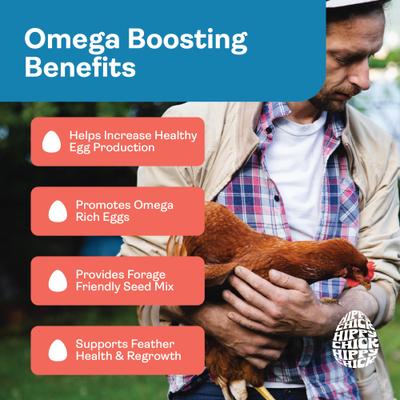 Show full view: Hippy Chick Omega 3 Booster Egg & Feather Support Supplement for Chicken & Laying Hens, 1.25-lb Bag slide 2 of 8