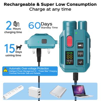 Show full view: GroovyPets 3300-ft Remote Dog Training Collar with Ultrasonic Bark Deterrent slide 8 of 10