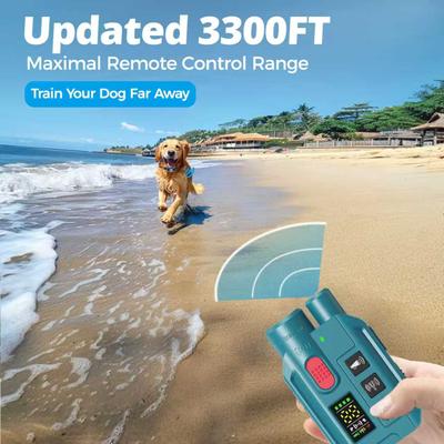 Show full view: GroovyPets 3300-ft Remote Dog Training Collar with Ultrasonic Bark Deterrent slide 4 of 10