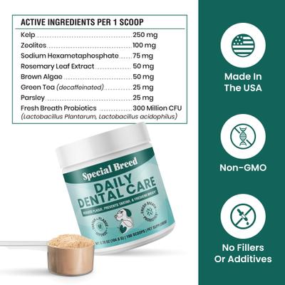 Show full view: Special Breed Daily Dental Care Powdered Dog Dental Supplement, 3.7-oz jar slide 5 of 9