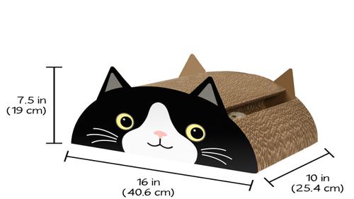 Show full view: Kitty City Cutie Tuxedo Corrugate Cat Scratcher with Jingle Ball Track slide 2 of 7