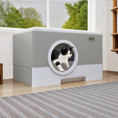 Show full view: Wooflex Enclosed Cat Litter Box with Lid Cover & Litter Scoop, Large: 20 x 15 x 15-in slide 6 of 9