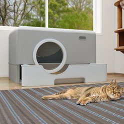 Wooflex Enclosed Cat Litter Box with Lid Cover & Litter Scoop, Large: 20 x 15 x 15-in