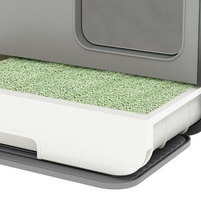 Show full view: Wooflex Enclosed Cat Litter Box with Mat & Scoop, X-Large: 15.1 x 19.3 x 15.5-in, Gray slide 8 of 8
