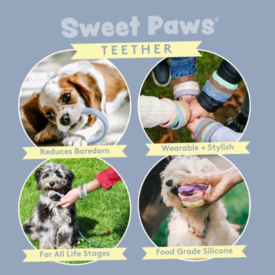 Show full view: Sweet Paws Silicone Teether Dog Chew Toy, Lavender Cream slide 2 of 10
