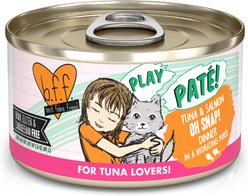 BFF Play Pate Lovers Oh Snap! Tuna & Salmon Grain-Free Wet Cat Food, 2.8-oz can, pack of 12
