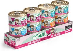 BFF PLAY Best Feline Friend Lovers Aw Yeah! Pinky Promise Paté! Variety Pack Grain-Free Wet Cat Food, 2.8-oz can, case of 12
