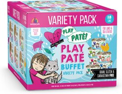 BFF PLAY Best Feline Friend Pate Lovers, Aw Yeah! Blue Pate Buffet Variety Pack Wet Cat Food, 2.8-oz can, case of 18