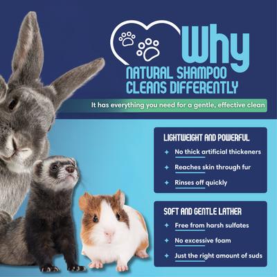 Show full view: Scrubby Tails Natural Oatmeal & Aloe Vera Hypoallergenic Shampoo for Small Pets, Unscented, 8-fl oz bottle slide 3 of 5