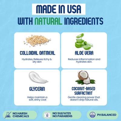 Show full view: Scrubby Tails Natural Oatmeal Lavender Scented Itchy Skin Relief Dog Shampoo, 16-fl oz bottle slide 5 of 8