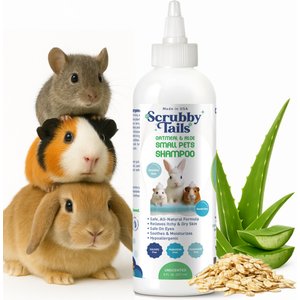 Scrubby Tails Natural Oatmeal & Aloe Vera Hypoallergenic Shampoo for Small Pets, Unscented, 8-fl oz bottle