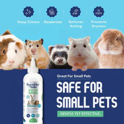 Show full view: Scrubby Tails Natural Oatmeal & Aloe Vera Hypoallergenic Shampoo for Small Pets, Unscented, 8-fl oz bottle slide 2 of 5