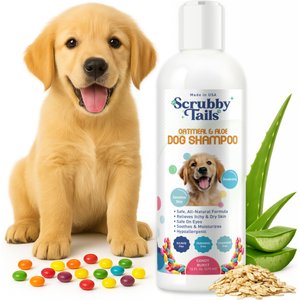 Scrubby Tails Natural Oatmeal Candy Burst Scented Itchy Skin Relief Dog Shampoo, 16-fl oz bottle