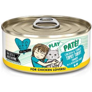 BFF Play Pate Lovers Chicken & Turkey Topsy Turvy Wet Cat Food, 5.5-oz can, pack of 8