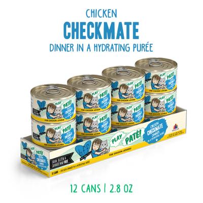 Show full view: BFF Play Pate Lovers Chicken Checkmate Grain-Free Wet Cat Food, 2.8-oz can, pack of 12 slide 3 of 13