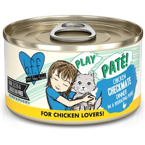 BFF Play Pate Lovers Chicken Checkmate Grain-Free Wet Cat Food, 2.8-oz can, pack of 12