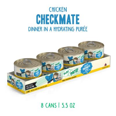 Show full view: BFF Play Pate Lovers Chicken Checkmate Grain-Free Wet Cat Food, 5.5-oz can, pack of 8 slide 3 of 13