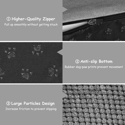 Show full view: SMONTER HIDOG Non-Slip Soft Foam High Beds & Couch Dog Stairs & Ramp, Grey, 2 steps slide 4 of 8