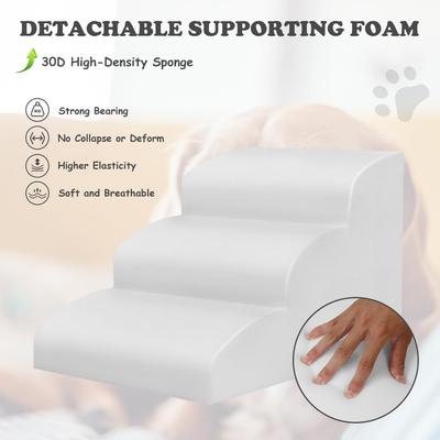Show full view: SMONTER HIDOG Non-Slip Soft Foam High Beds & Couch Dog Stairs & Ramp, Grey, 3 steps slide 5 of 8
