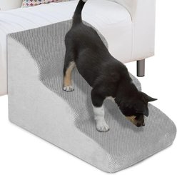 SMONTER HIDOG Non-Slip Soft Foam High Beds & Couch Dog Stairs & Ramp, Grey, 3 steps