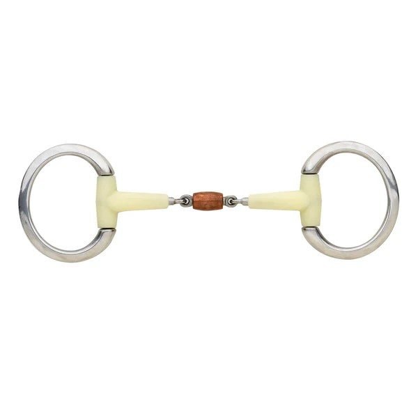 Happy Mouth Ctr Double Joint Cproll Flt Eggbutt Horse Bit, 5 1/2