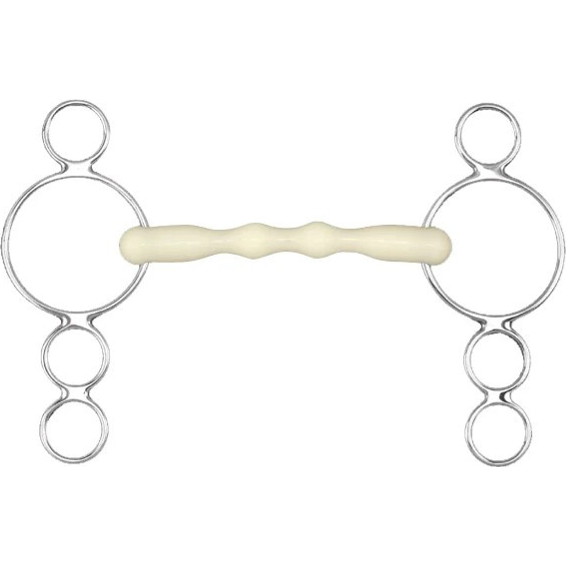 Happy Mouth Mullen Shaped 3-Ring Gag Horse Bit, 5 3/4