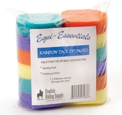 Equi-Essentials Rainbow Horse Tack Sponge, 12 count